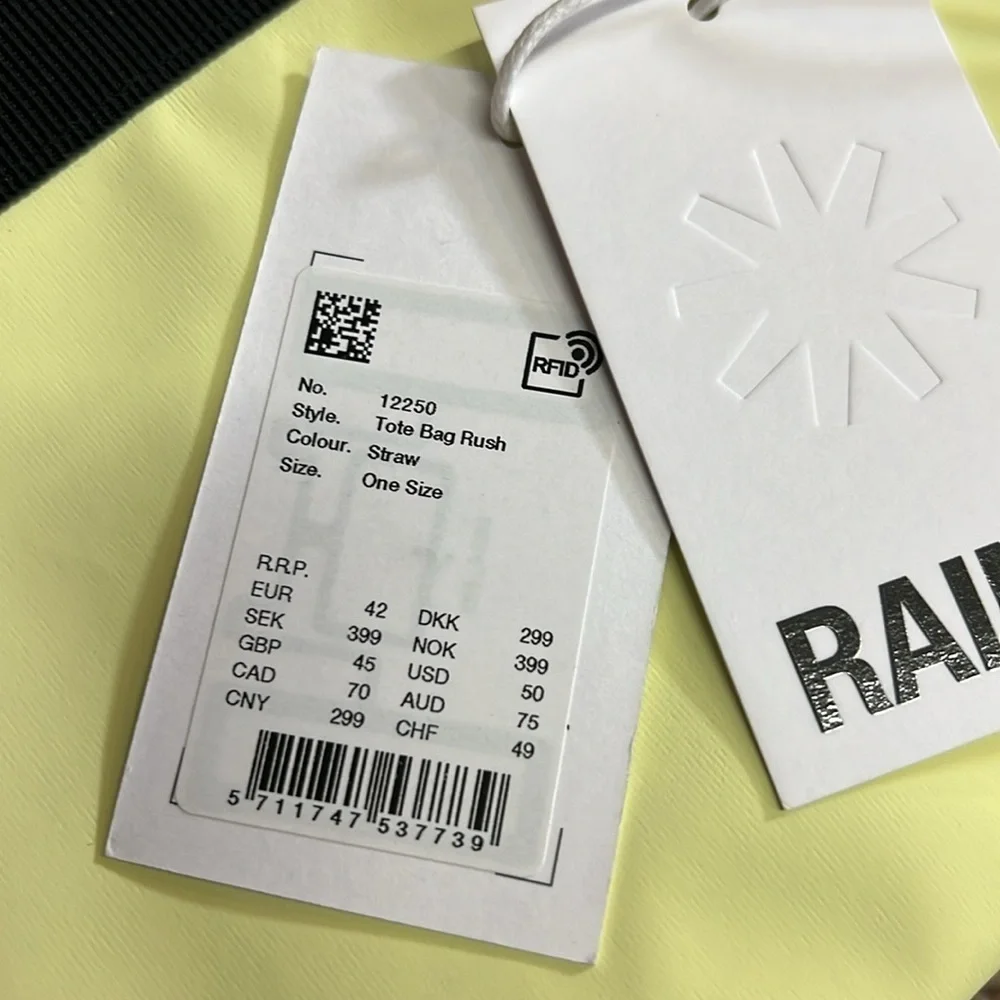 Rains Yellow Tote Bag Rush waterproof